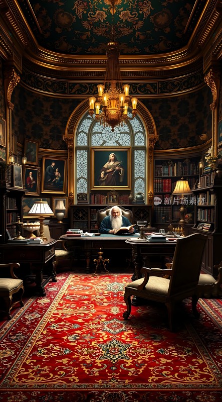古董书房里的学者