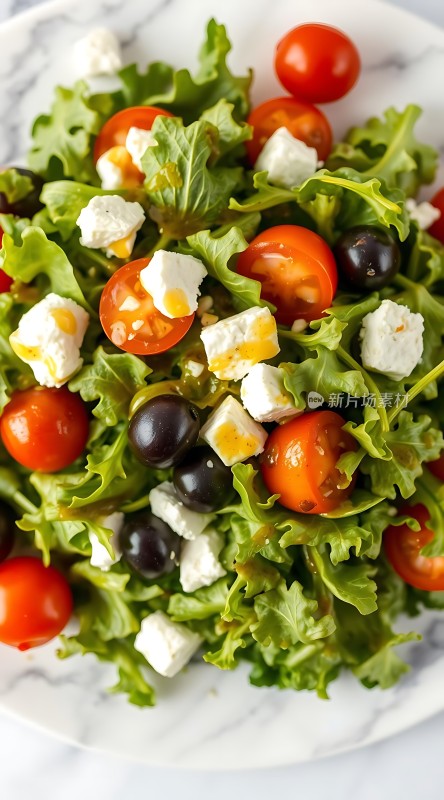 清新蔬菜沙拉色彩缤纷健康美味！