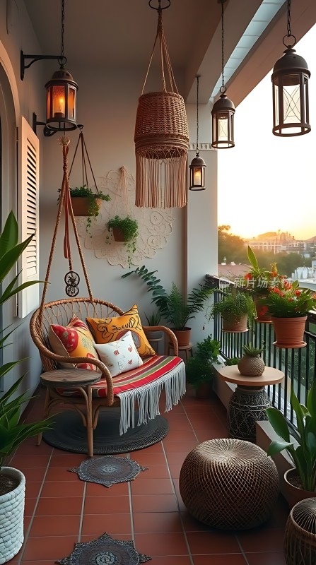 阳台上的温馨午后时光