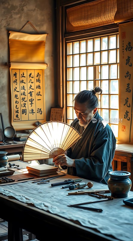 古风书法扇面创作