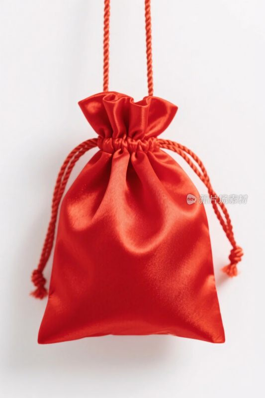 红色绸缎挂绳袋