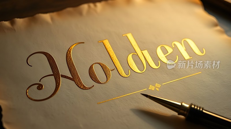 金色字体“Holden”与钢笔的结合