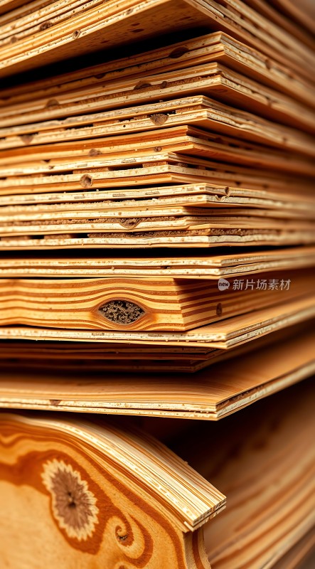 木板堆叠纹理清晰可见