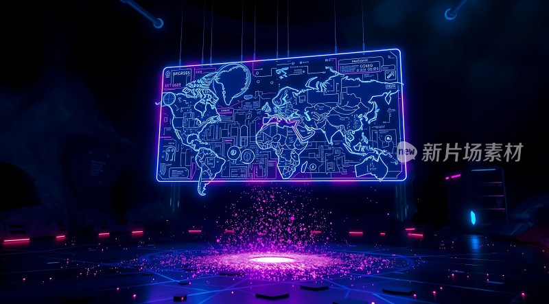 未来科技世界地图展示