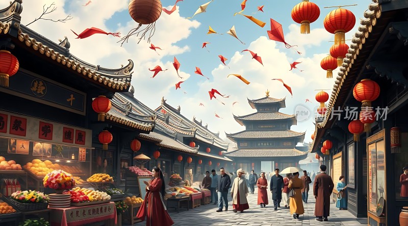 古风集市繁华景象