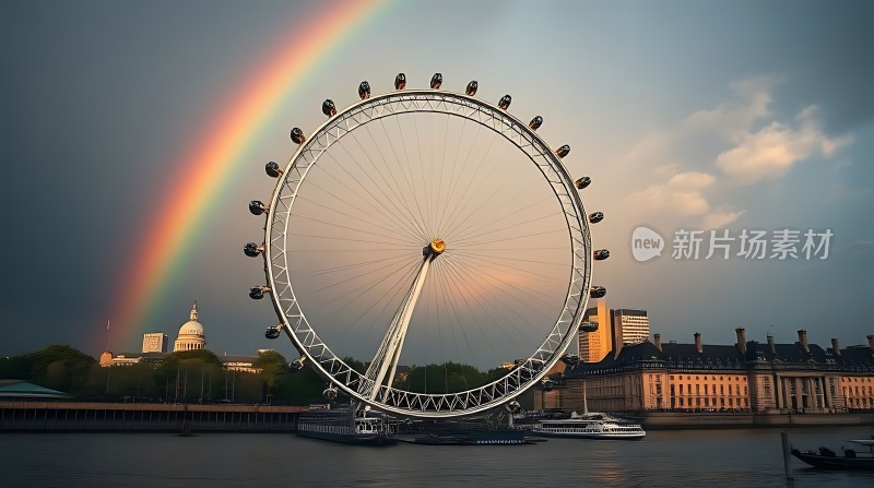 伦敦眼与彩虹共舞