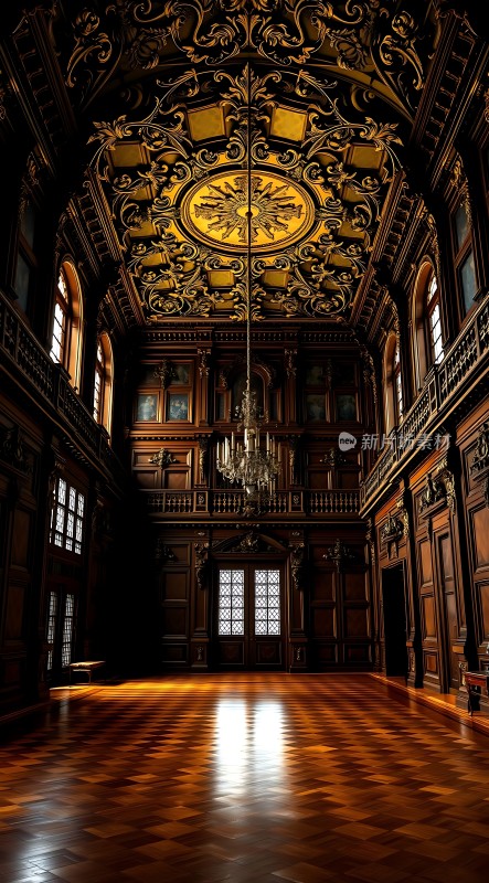 金色吊灯照耀下的华丽大厅