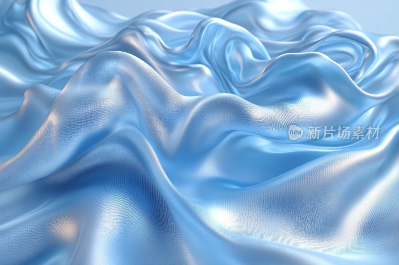 蓝色绸缎质感背景画面