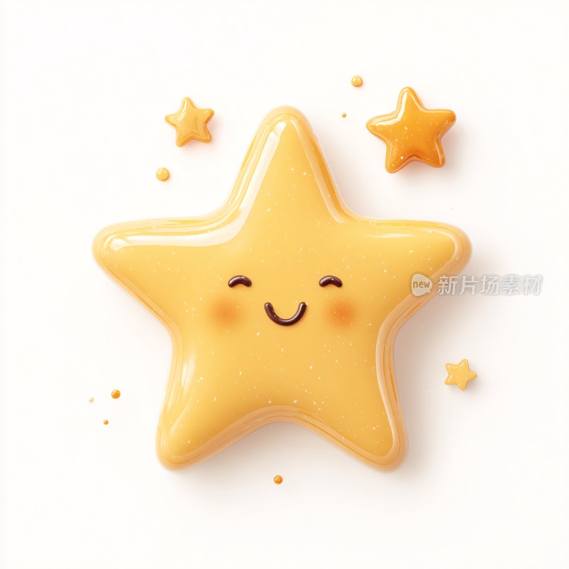 可爱笑脸星星插画