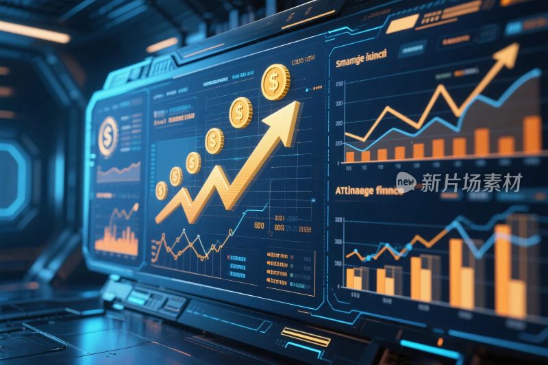 科技感金融数据增长画面