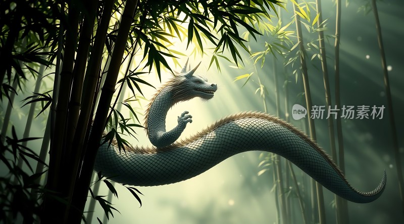 竹林中的神秘龙影