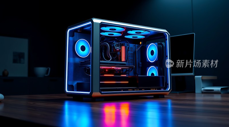 未来科技感电脑主机展示