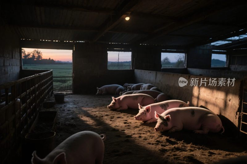 养殖场内猪群场景