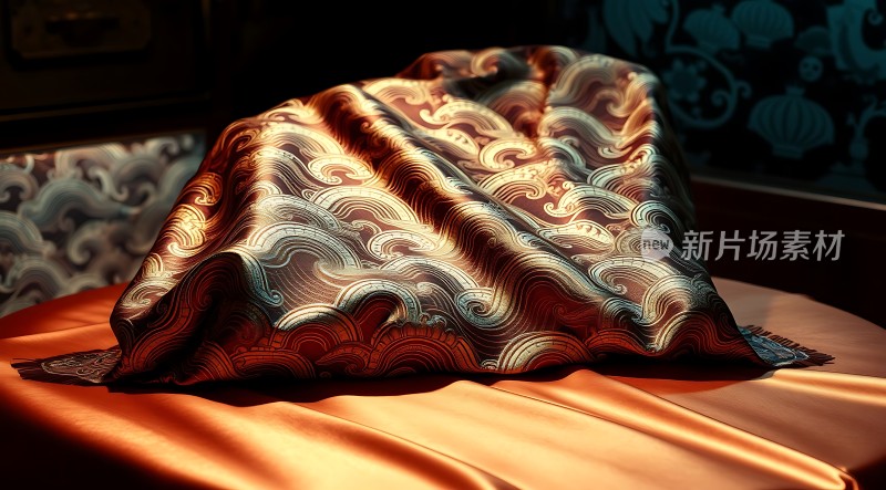 丝绸纹样展示色彩斑斓质感细腻