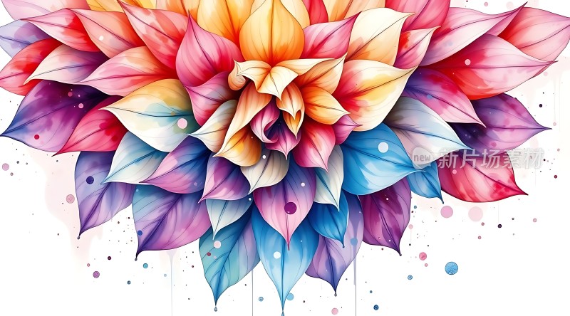 五彩斑斓的花朵绽放