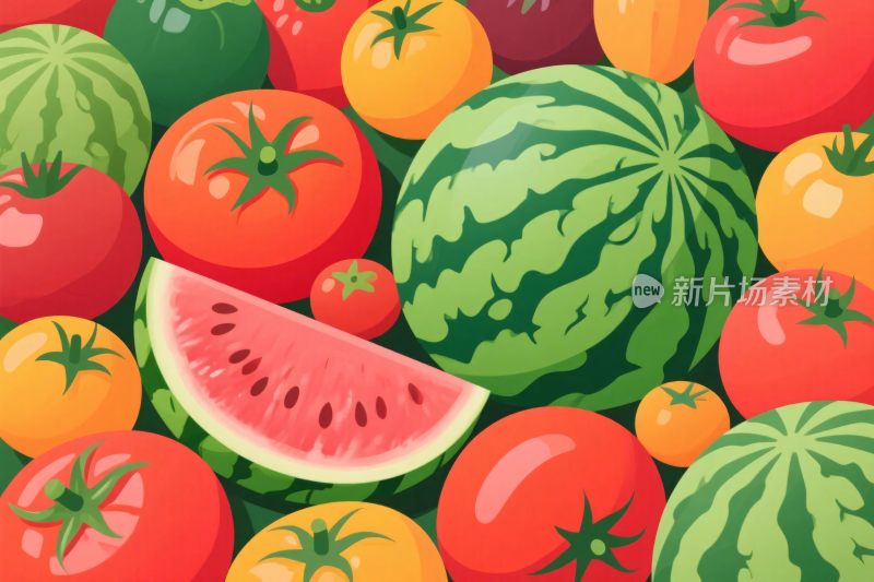 丰富多彩果蔬插画