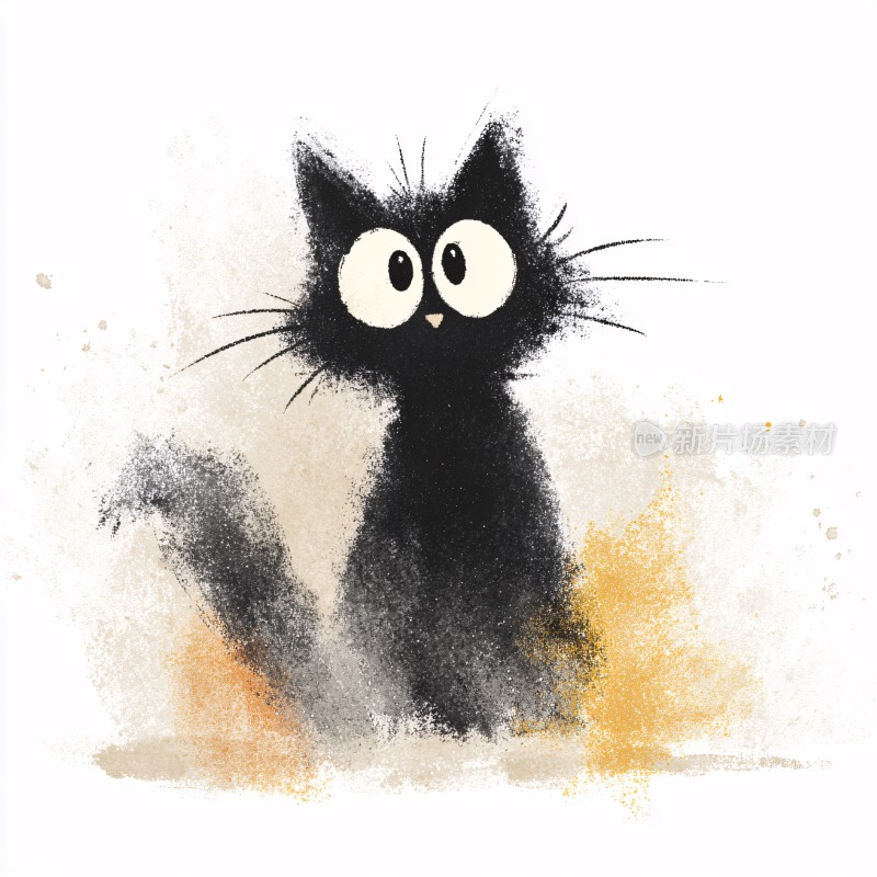 可爱黑猫插画形象