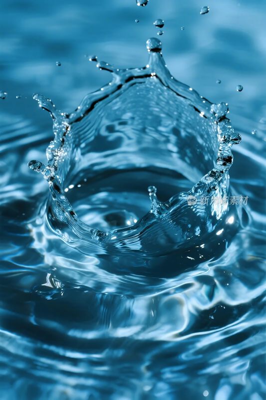 水滴落入水中溅起水花