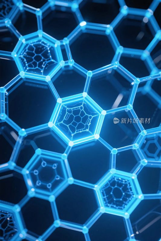 蓝色六边形科技网格