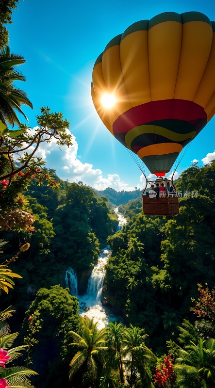 热气球飞越瀑布丛林之旅