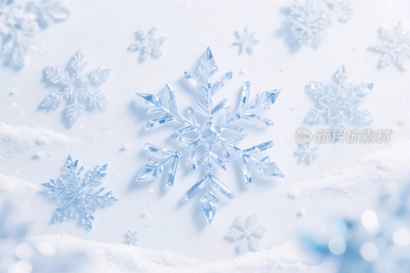 冬日雪花艺术插画