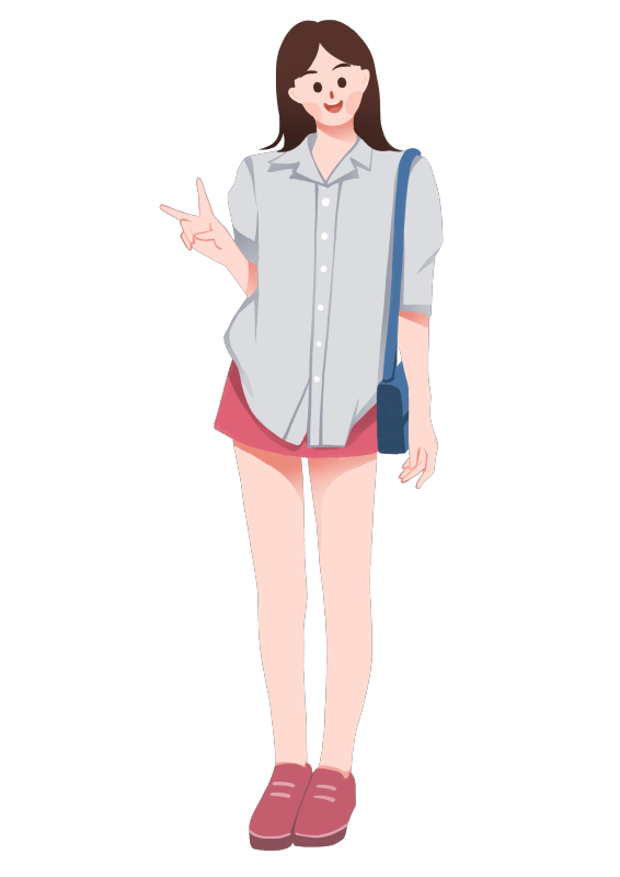 文艺女孩穿搭服装站姿清新插画免扣元素