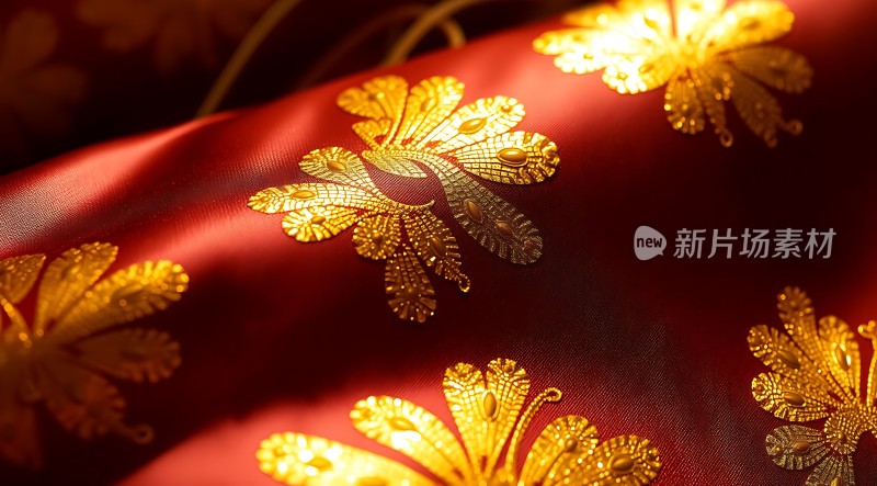 金色花纹红布