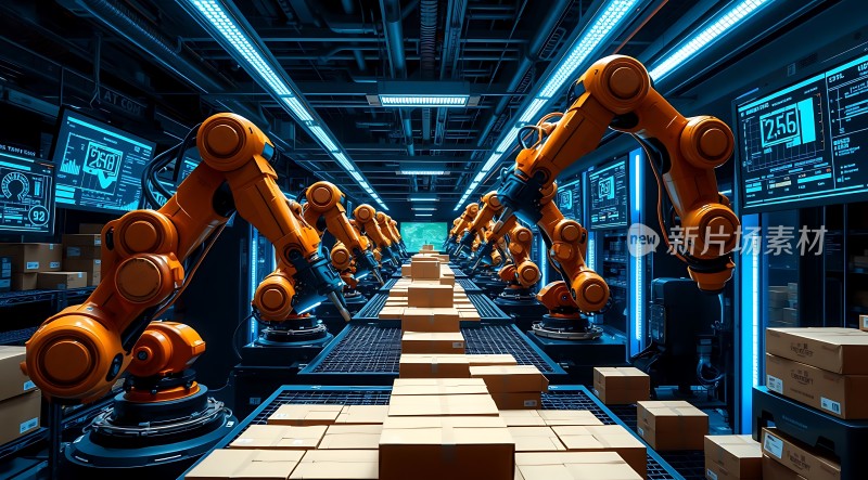 智能机器人生产线高效运作
