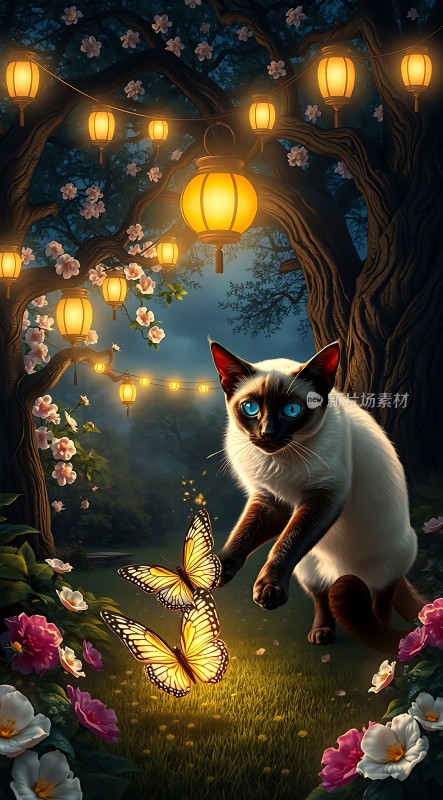 萤光夜游蝴蝶间