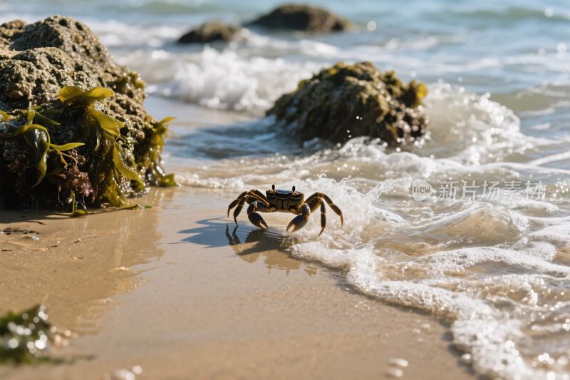 海滩螃蟹场景