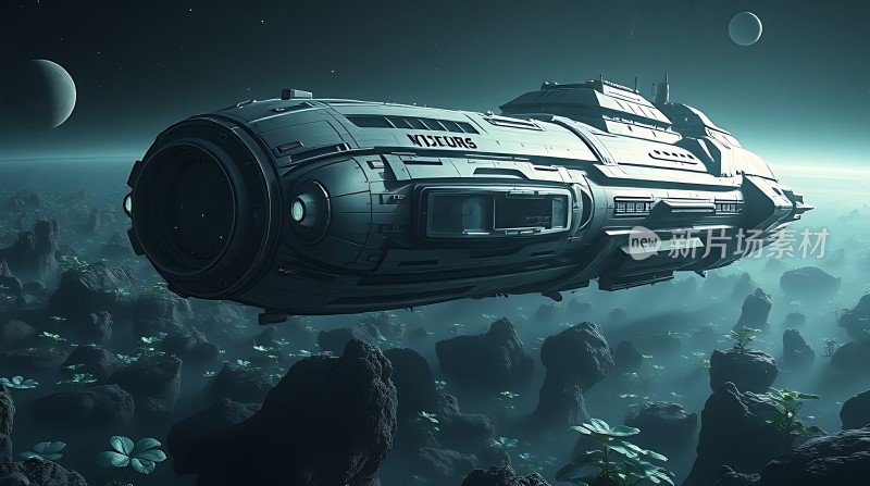 太空探索神秘飞船与未知星球