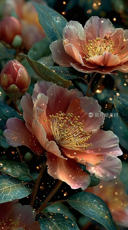 梦幻唯美的盛开花朵