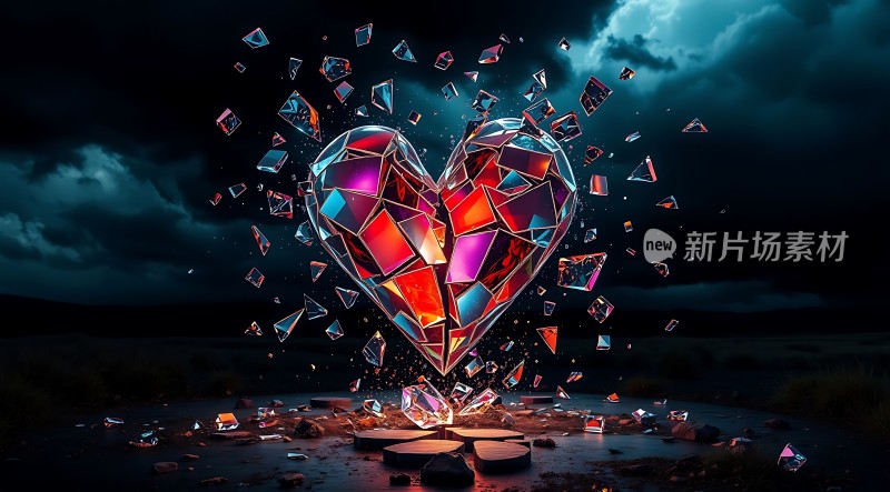 破碎的心形宝石