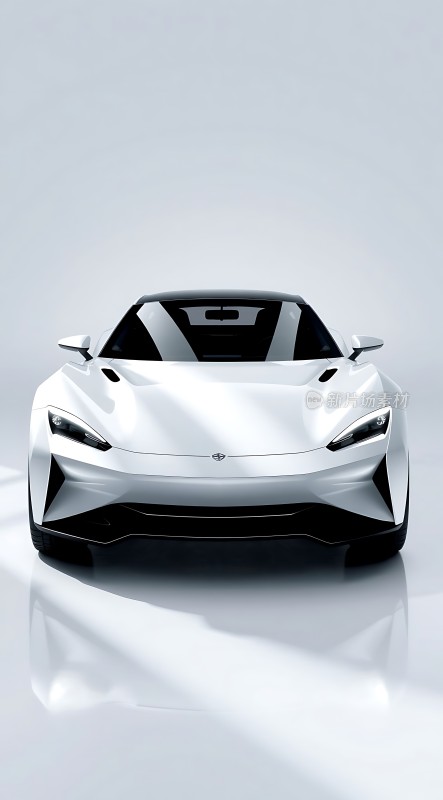 白色未来感跑车线条流畅科技感十足