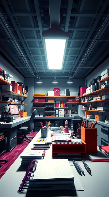 办公室一角整洁有序的工作空间充满灵感与创意