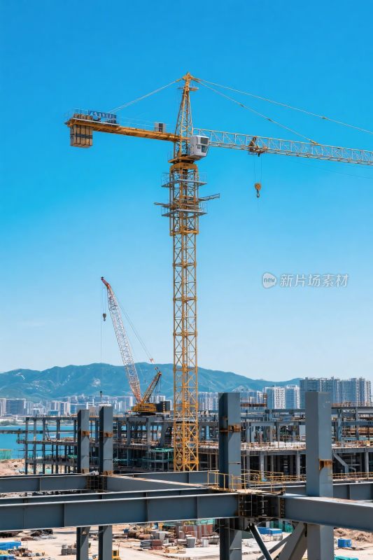 工地塔吊建设场景