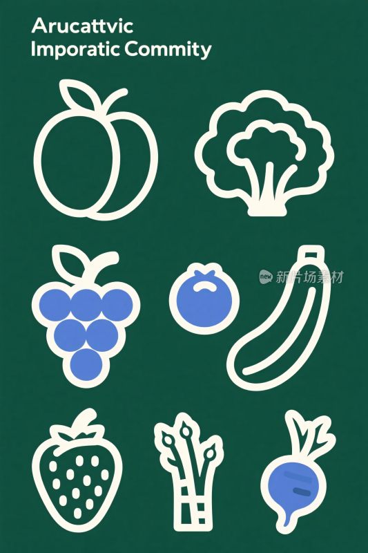 社区果蔬图标插画