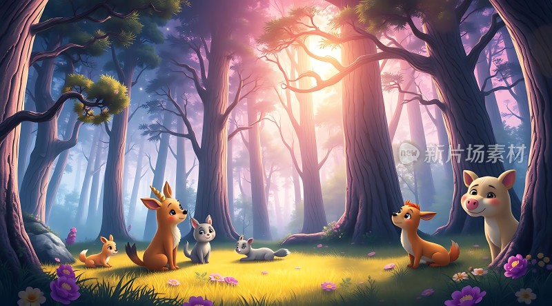 森林里的动物聚会