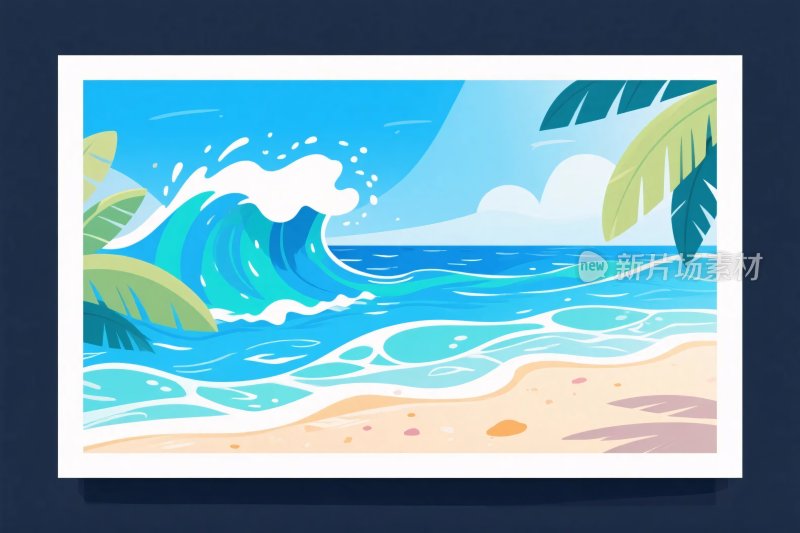 夏日海边插画