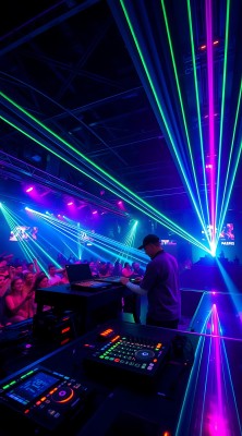夜店DJ与炫目激光灯光秀 夜店DJ与炫目激光灯光秀