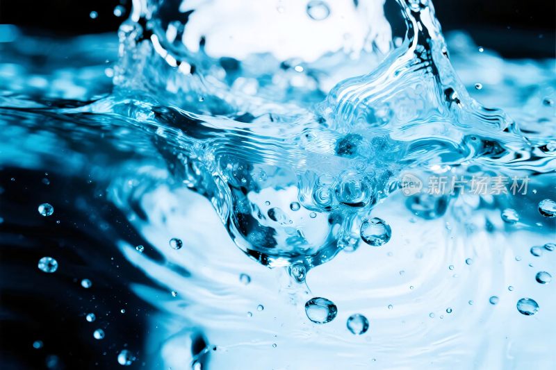 蓝色水花动态瞬间
