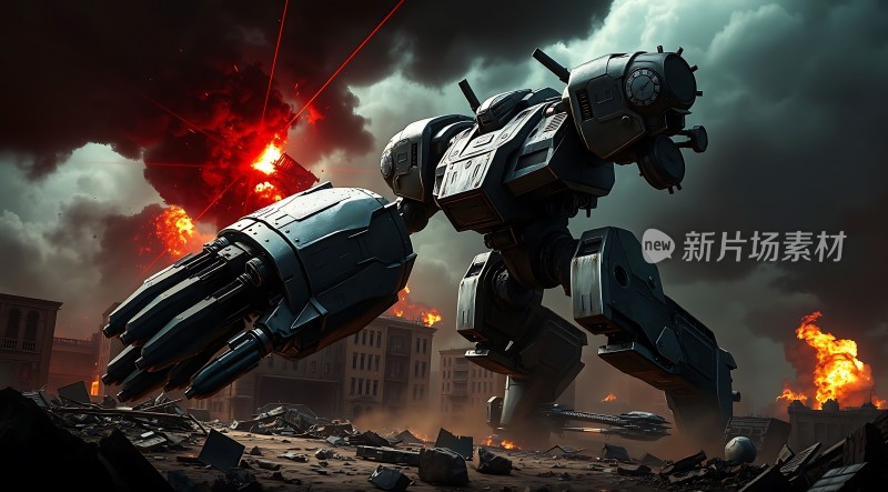 机械巨兽战火中前行