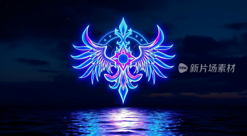 夜幕下的神秘翅膀图案