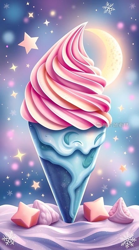 梦幻冰淇淋夜空
