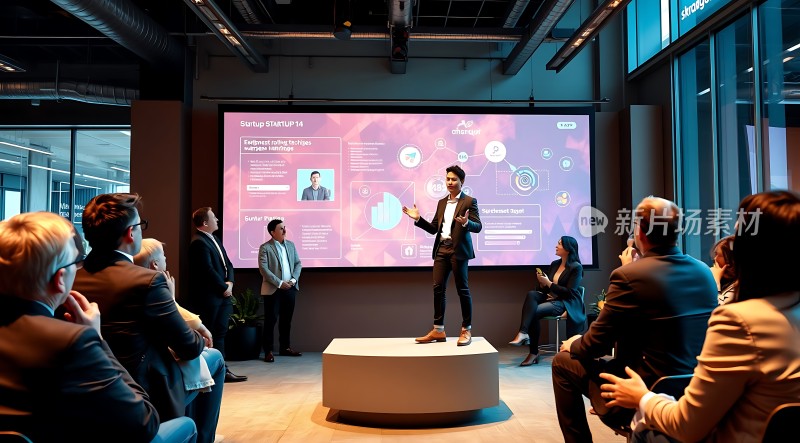 创业演讲现场观众专注聆听