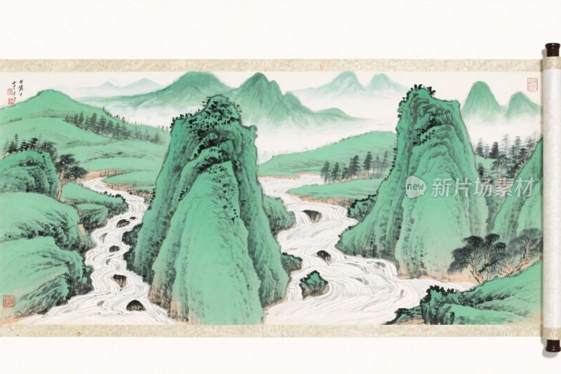 国风水墨山水画卷