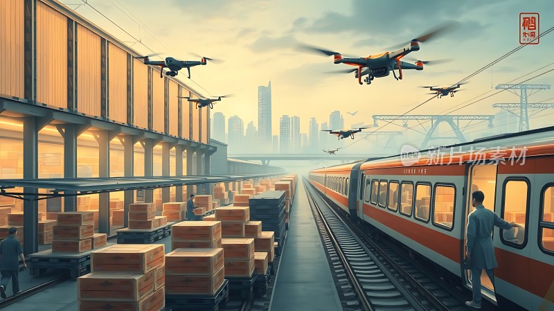 未来物流无人机与高铁共舞