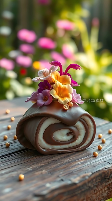 巧克力卷花蛋糕