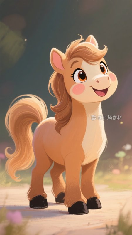 可爱卡通小马插画