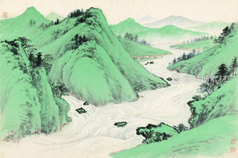 山水水墨国画
